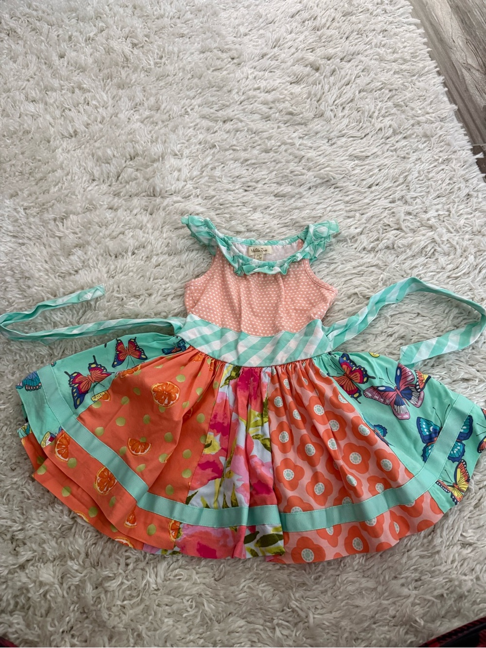Matilda Jane Aqua & Coral Butterfly Floral Sundress